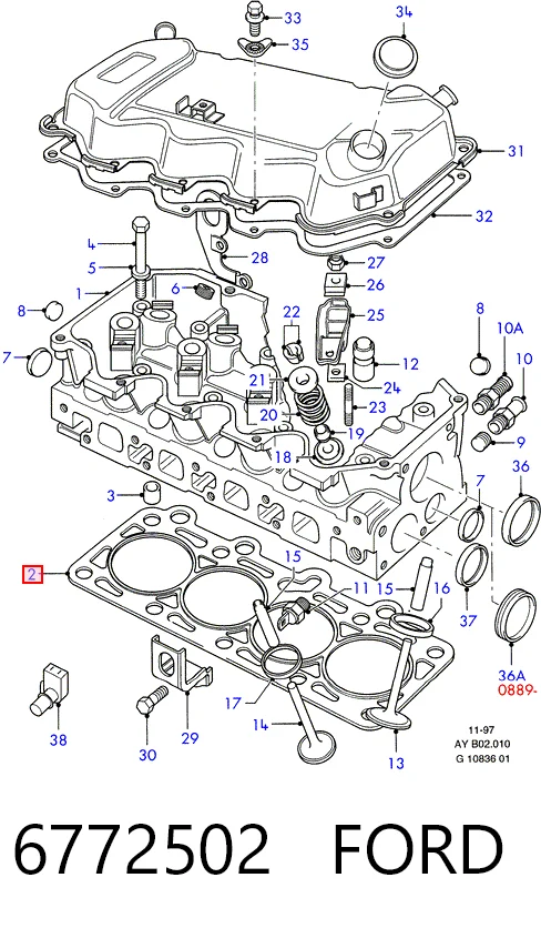 Vedante de cabeça de motor (CBC) Ford Escort preço, a partir de 6,34 USD