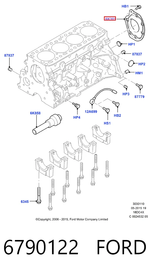 Vedação traseira de cambota de motor para Ford Escort IV GAF, AWF, ABFT