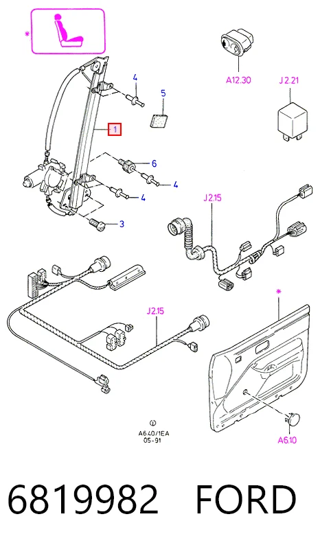 Mecanismo de acionamento de vidro da porta dianteira esquerda Ford Escort preço, a partir de 38,11 USD