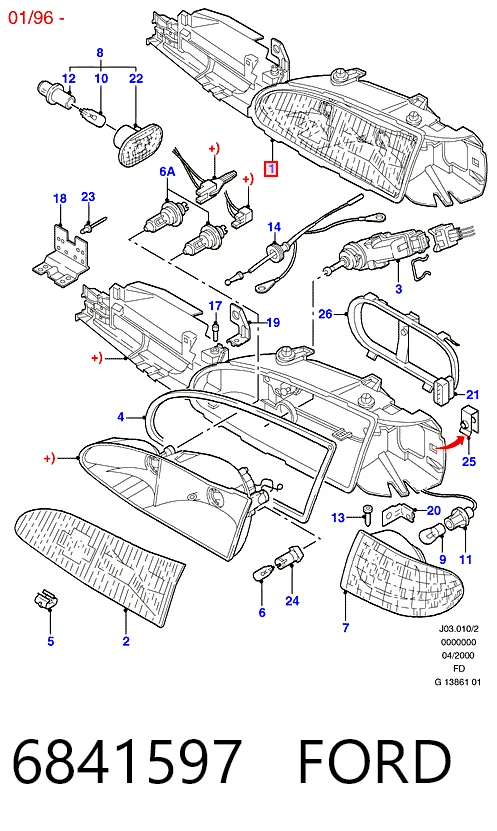 Luz direita para Ford Mondeo I GBP