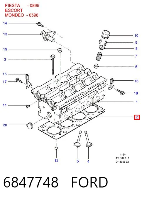 Vedante de cabeça de motor (CBC) para Ford Escort ALL