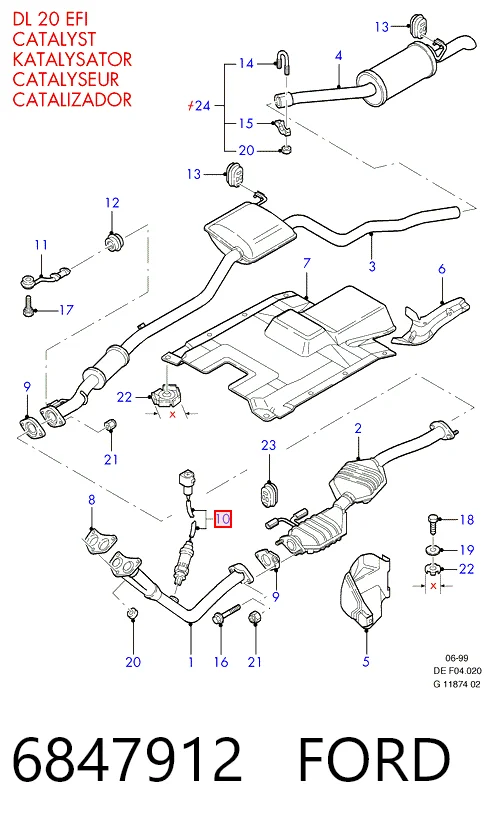 Sonda lambda, sensor de oxigênio para Ford Escort VII GAL, ANL