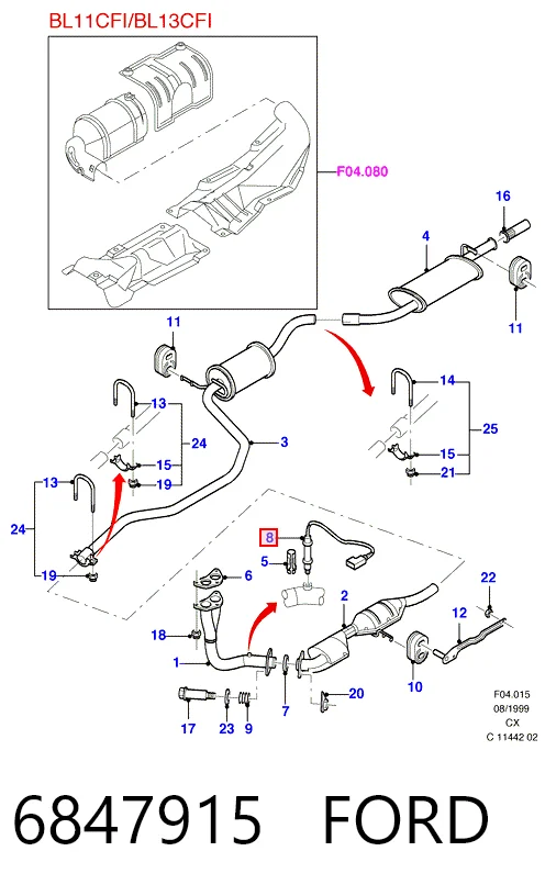 Sonda lambda, sensor de oxigênio Ford Escort VII GAL, ANL