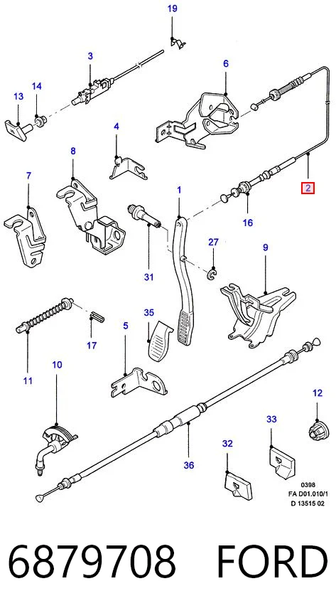 Cabo/pedal de gás (de acelerador) Ford Escort VI GAL ao melhor preço