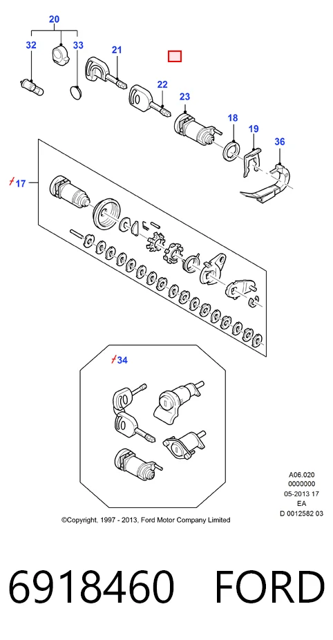 Fecho da porta dianteira esquerda Ford Escort VII GAL, ANL ao melhor preço