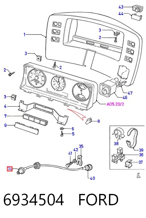 Cabo de acionamento de velocímetro Ford Transit  E ao melhor preço