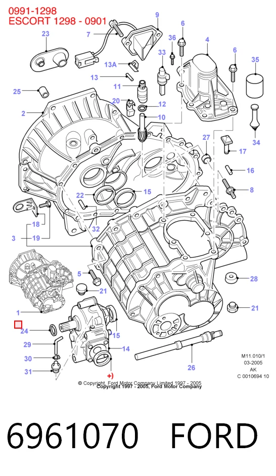 Caixa de Mudança montada (caixa mecânica de velocidades) Ford Escort preço, a partir de 106,84 USD