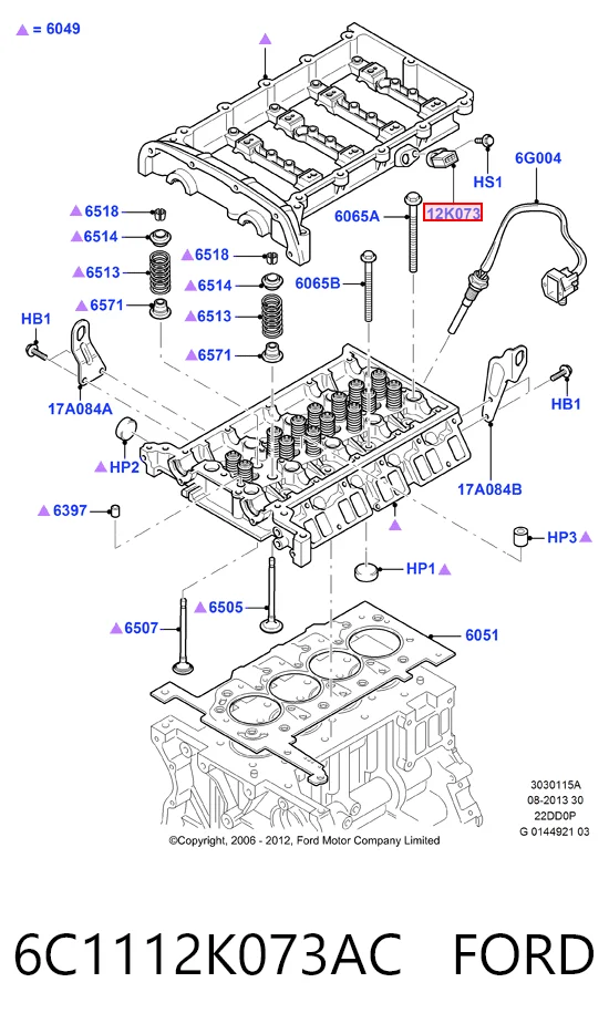 6C1112K073AC Ford Sensor de posição da árvore distribuidora
