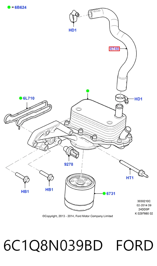 Compre LR004462 Land Rover Tubo (mangueira) do radiador de óleo, desde o bloco até o radiador