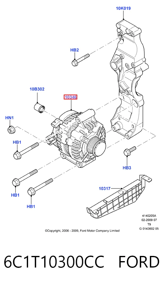 6C1T10300CC Ford Gerador