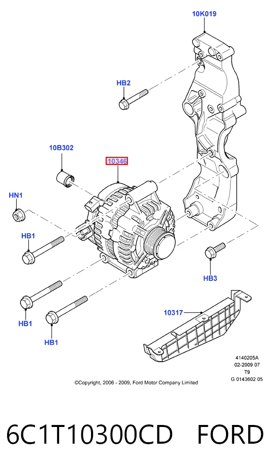 6C1T10300CD Ford Gerador