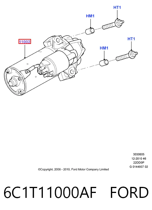 6C1T11000AF Ford Motor de arranco