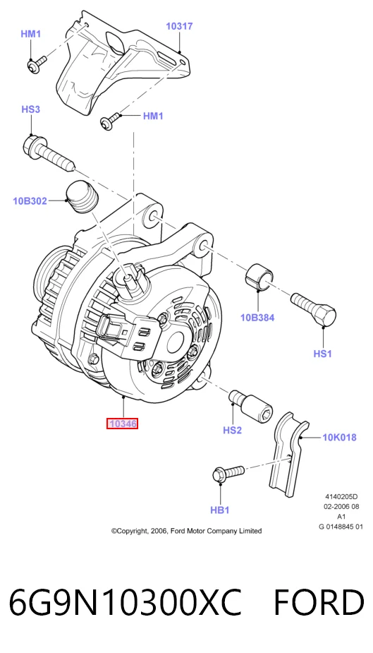 6G9N10300XC Ford Gerador