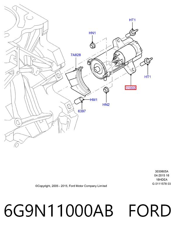 6G9N11000AB Ford Motor de arranco