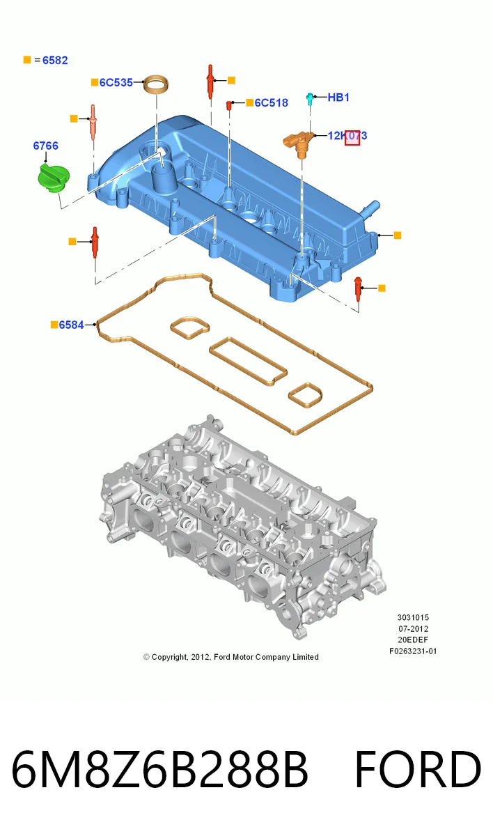 6M8Z6B288B Ford Sensor de posição da árvore distribuidora