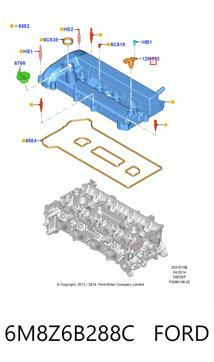 6M8Z6B288C Ford Sensor de posição da árvore distribuidora