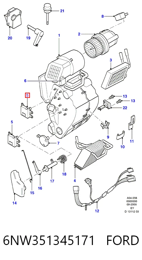 Acionamento de comporta de forno para Ford Transit V V184/5