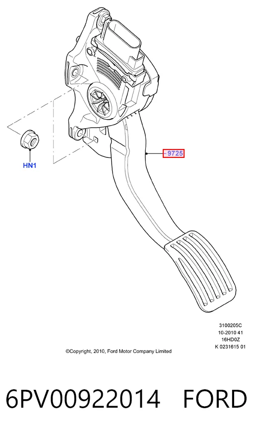  Pedal de gás (de acelerador) Ford Mondeo IV sedan (CA2) (2007 - 2014) IV