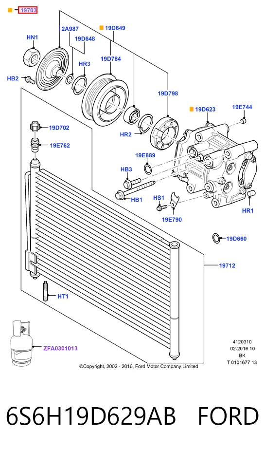 6S6H19D629AB Ford Compressor de aparelho de ar condicionado