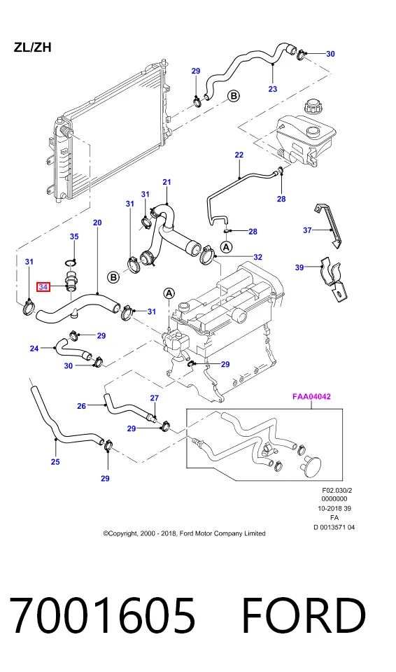 Sensor de temperatura do fluido de esfriamento (de ativação de ventilador do radiador) para Ford Transit IV E