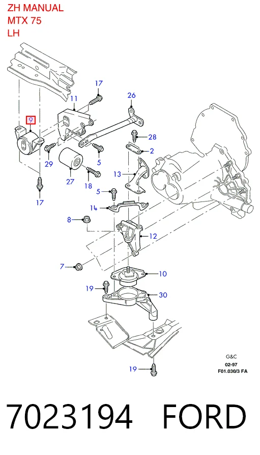 Coxim (suporte) dianteiro de motor Ford Escort preço, a partir de 27,10 USD