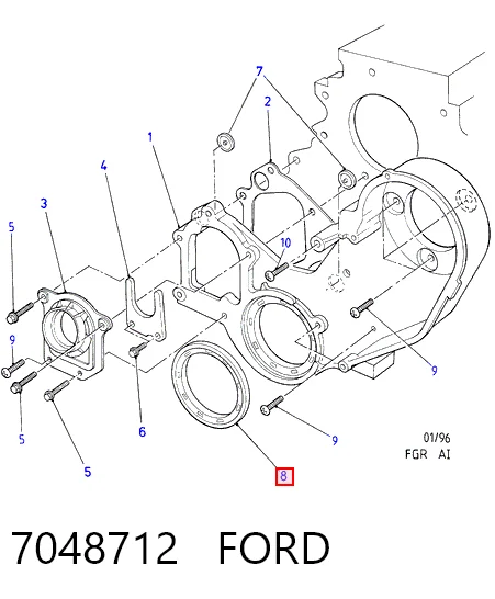  Vedação dianteira de cambota de motor Ford Escort IV carrinha (AWF, AVF) (1985 - 1990) IV