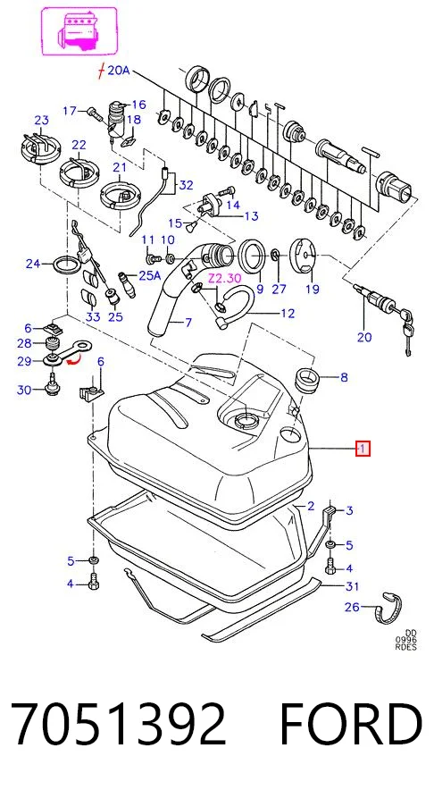  Tanque de combustível Ford Sierra II sedan (GBG, GB4) (1987 - 1993) II