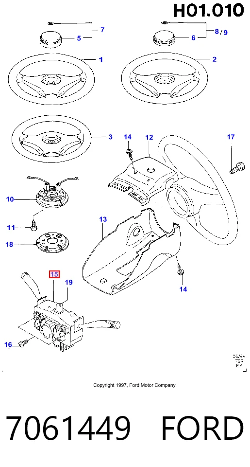 Compre Comutador instalado na coluna da direção, montado Ford Escort 7