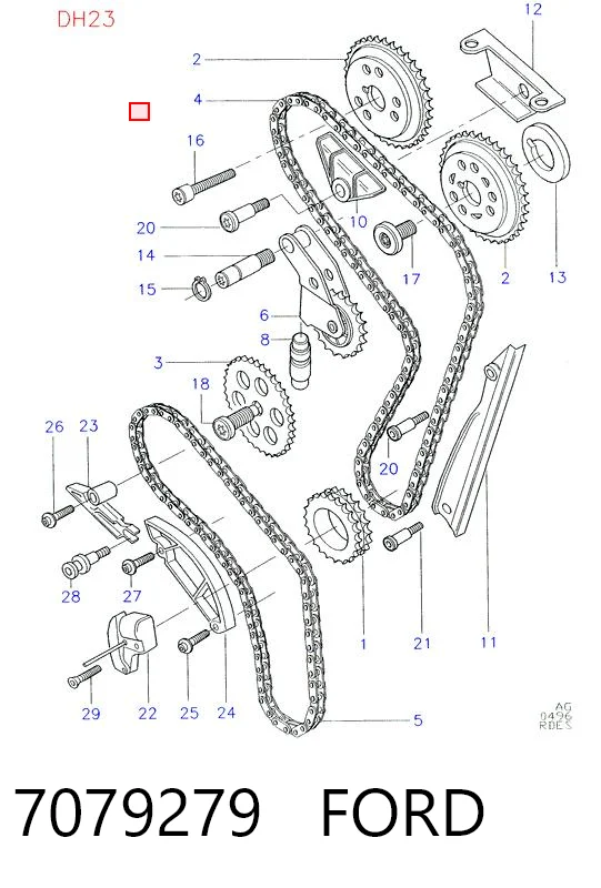 95WM6268AA Mercedes Cadeia do mecanismo de distribuição de gás