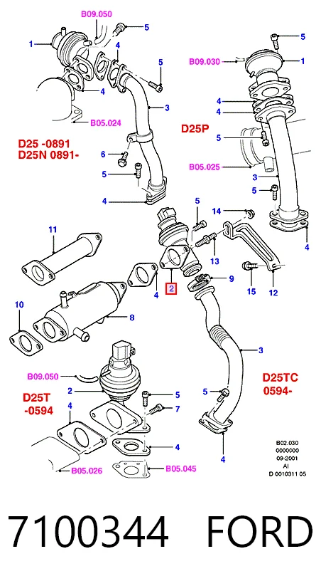 Válvula EGR de recirculação dos gases Ford Transit IV E