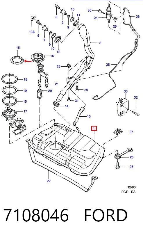 Tanque de combustível para Ford Escort '95 AVL