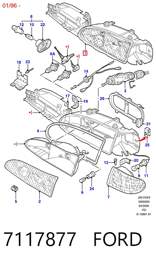 Luz esquerda Ford Mondeo I GBP