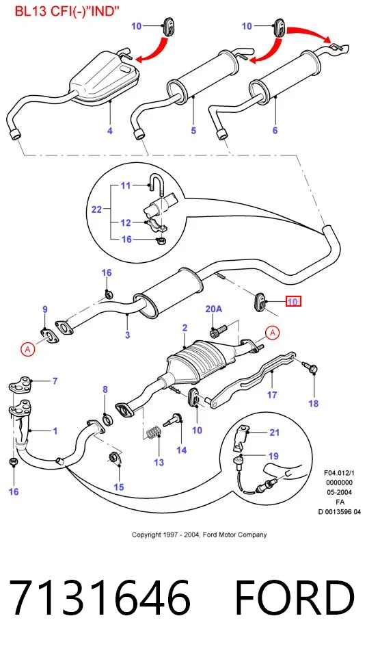 7131646 Ford Coxim de fixação do silenciador