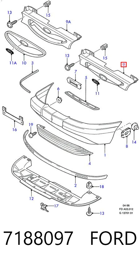 Grelha do radiador para Ford Mondeo GBP