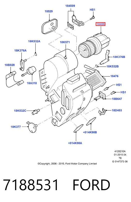 7188531 Ford Motor de ventilador de forno (de aquecedor de salão)