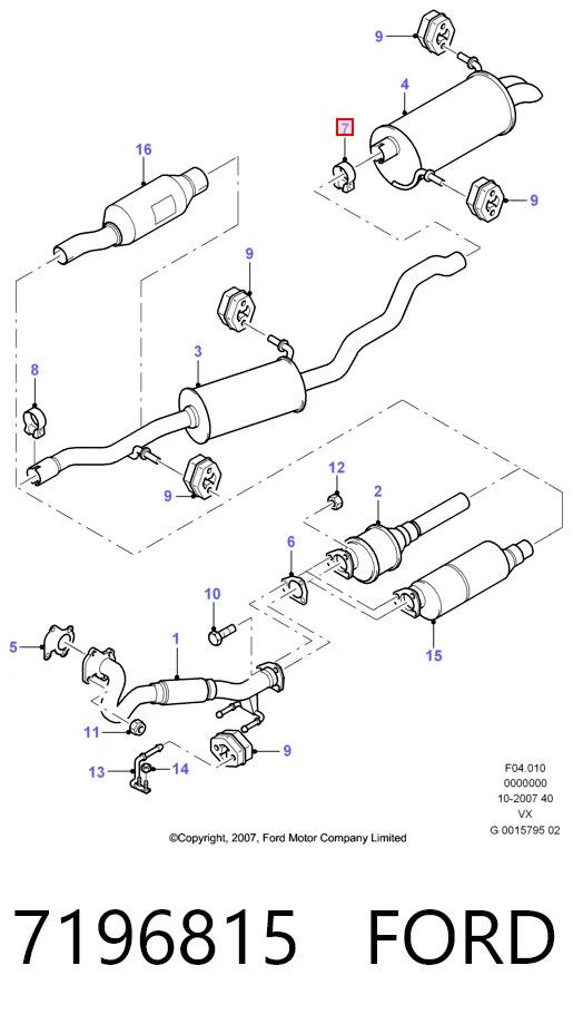 Braçadeira de silenciador dianteira Ford 7196815 preço, a partir de 2,76 USD