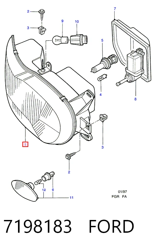  Luz esquerda Ford Escort VII conversível (ALL) (1995 - 2000) VII