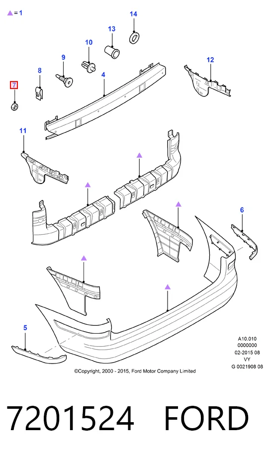 7201524 Ford Correia do mecanismo de distribuição de gás, kit
