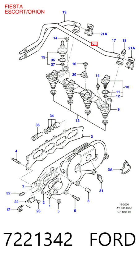 Válvula de borboleta montada Ford Fiesta Mk3 GFJ