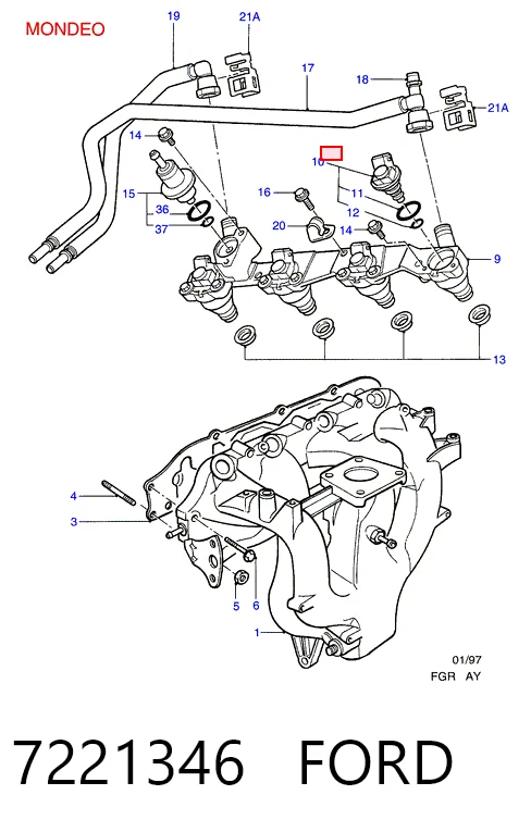  Válvula de borboleta montada Ford Fiesta Mk3 hatchback (GFJ) (1989 - 1995) Mk3