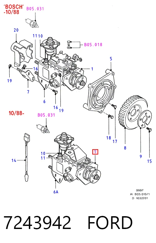  Bomba de combustível de pressão alta Ford Transit IV сaixa (E) (1994 - 2000) IV