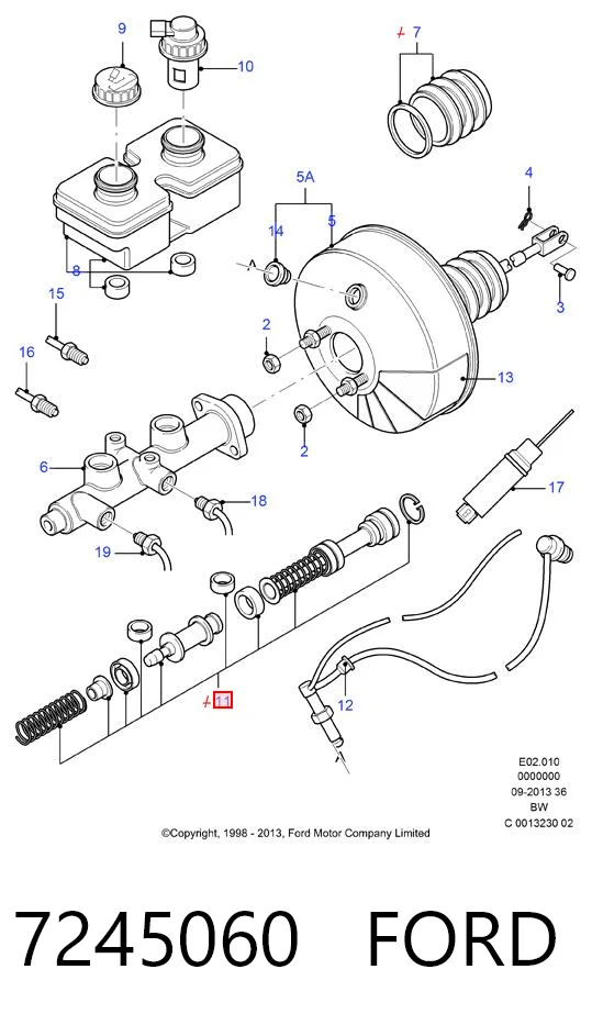 Kit de reparação de cilindro mestre do freio para Ford Transit IV E
