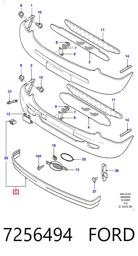 Pára-choque dianteiro para Ford Escort V GAL, AVL