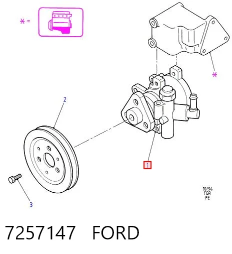 7257147 Ford Bomba da Direção hidrâulica assistida
