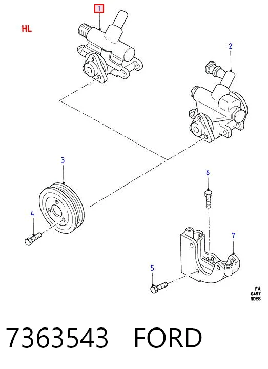  Bomba da Direção hidrâulica assistida Ford Escort IV hatchback (GAF, AWF, ABFT) (1985 - 1990) IV