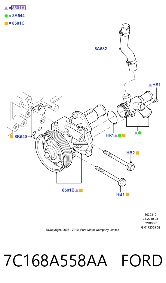 Bomba de água (bomba) de esfriamento 32382368 Volvo