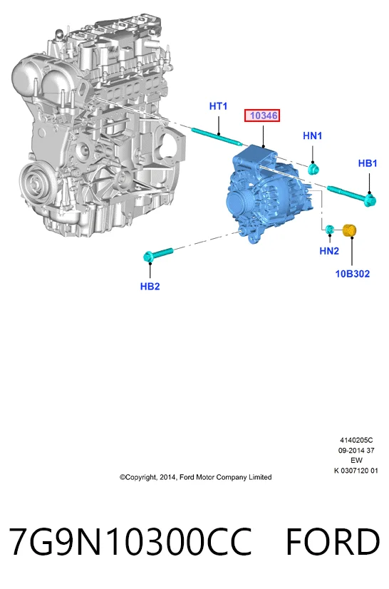 7G9N10300CC Ford Gerador