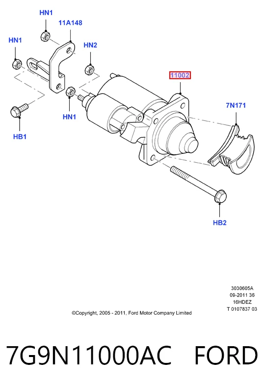 7G9N11000AC Ford Motor de arranco