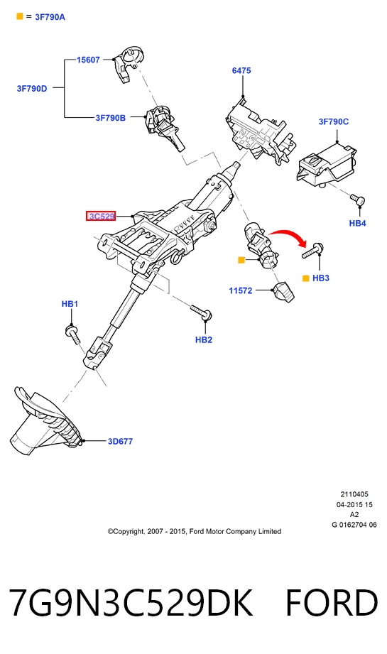 Coluna da direção para Ford Mondeo IV CA2