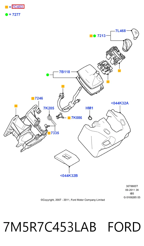  Mecanismo de mudança (ligação) Ford C-Max monovolume (DM2) (2003 - 2007) 